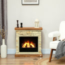 HOMCOM Brown Bioethanol Fire, Ethanol and Gel Fireplace, 3 Hours Burns