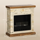 HOMCOM Brown Bioethanol Fire, Ethanol and Gel Fireplace, 3 Hours Burns