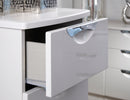 Cairo Ready Assembled Deep Chest of Drawers with 3 Drawers  - White Gloss & White