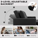 HOMCOM 2 Seater Pull Out Sofa Bed with Pockets for Living Room Black