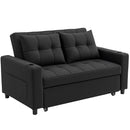 HOMCOM 2 Seater Pull Out Sofa Bed with Pockets for Living Room Black