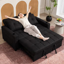 HOMCOM 2 Seater Pull Out Sofa Bed with Pockets for Living Room Black