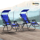 Outsunny 2 Pcs Zero Gravity Lounger Chair, Folding Reclining Chair