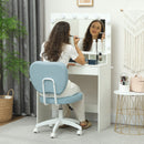 Vinsetto Vanity Task Chair With Adjustable Height, Armless - Cream/Blue