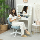 Vinsetto Vanity Task Chair With Adjustable Height, Armless - Cream/Blue