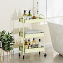 HOMCOM 3 Tier Rolling Utility Cart with 3 Mesh Basket