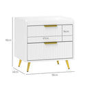 HOMCOM Bedside Table with 2 Drawers for Bedroom, Living Room