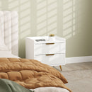 HOMCOM Bedside Table with 2 Drawers for Bedroom, Living Room