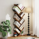 HOMCOM Tier Tree Bookshelf with Steel Frame for Living Room