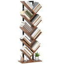 HOMCOM Tier Tree Bookshelf with Steel Frame for Living Room