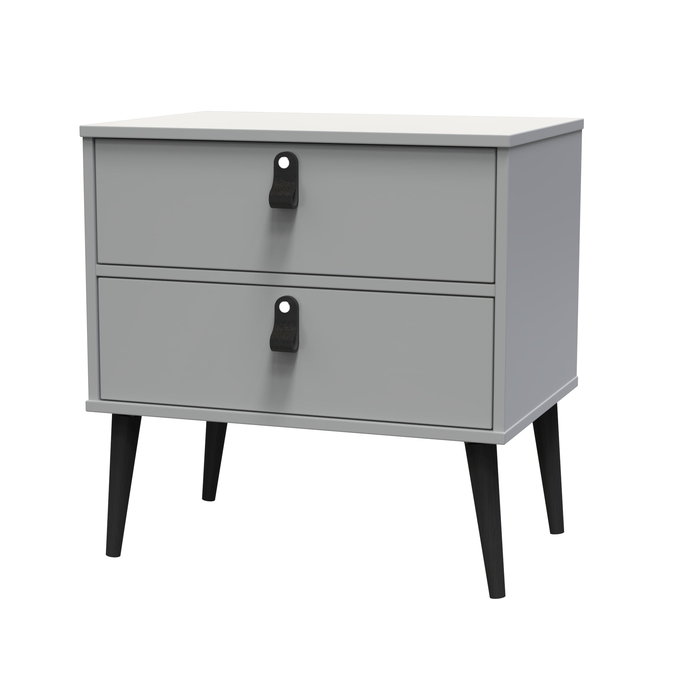 Dublin Ready Assembled Bedside Table with 2 Drawers Dusk Grey