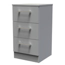 Denver Ready Assembled Bedside Table with 3 Drawers - Grey