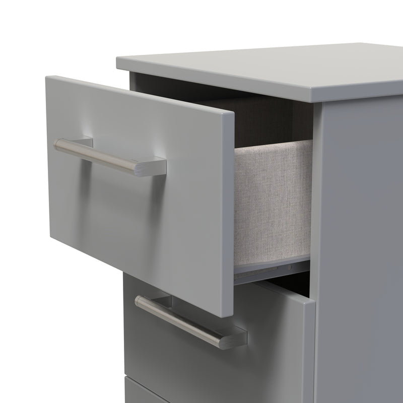 Denver Ready Assembled Bedside Table with 3 Drawers - Grey