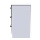 Denver Ready Assembled Bedside Table with 3 Drawers -Grey & White