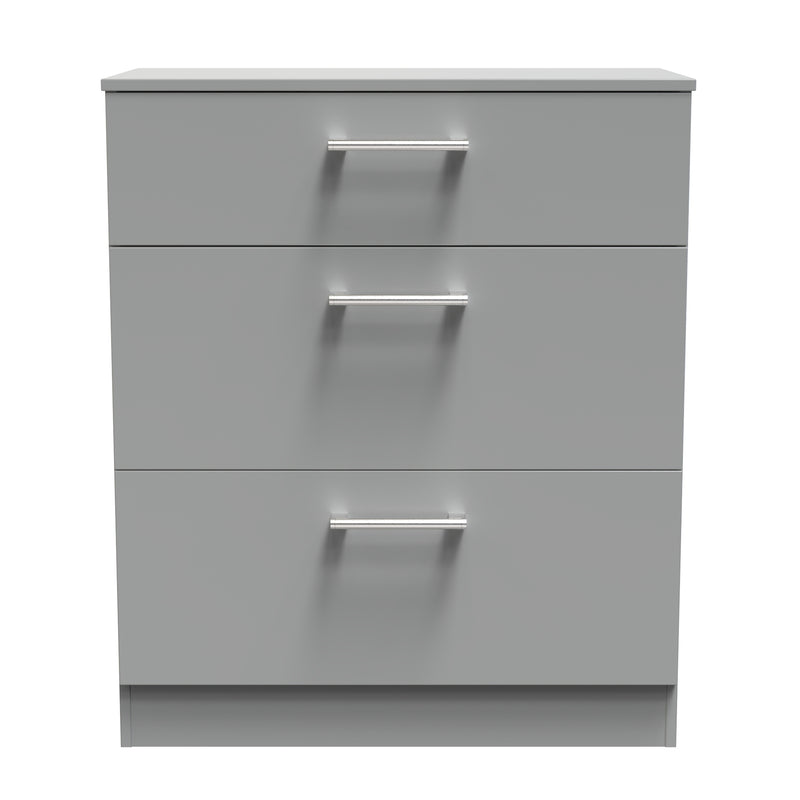 Denver Ready Assembled Chest Of Drawers with 3 Drawers - Grey