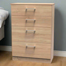 Denver Ready Assembled Chest Of Drawers with 4 Drawers - Oak