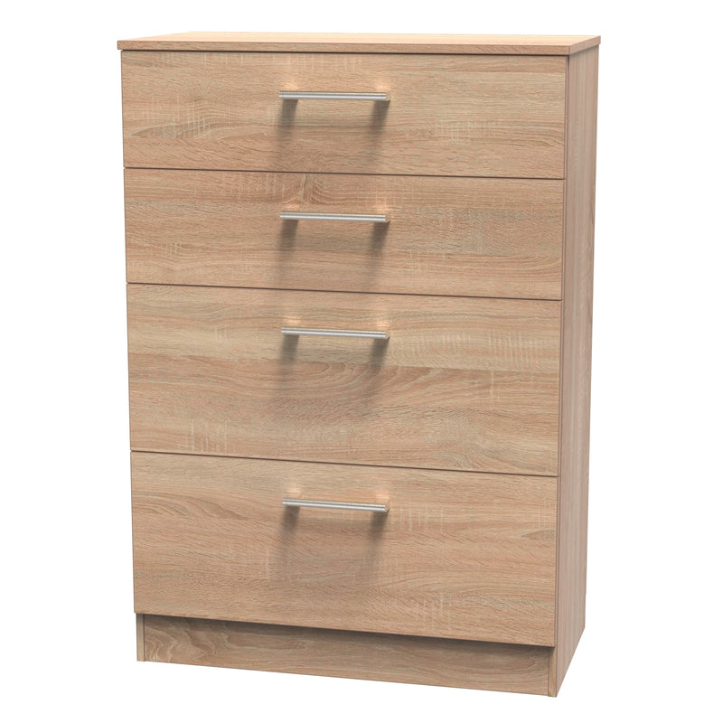 Denver Ready Assembled Chest Of Drawers with 4 Drawers - Oak