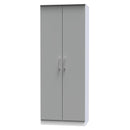 Denver Ready Assembled Wardrobe with 2 Doors - Grey & White