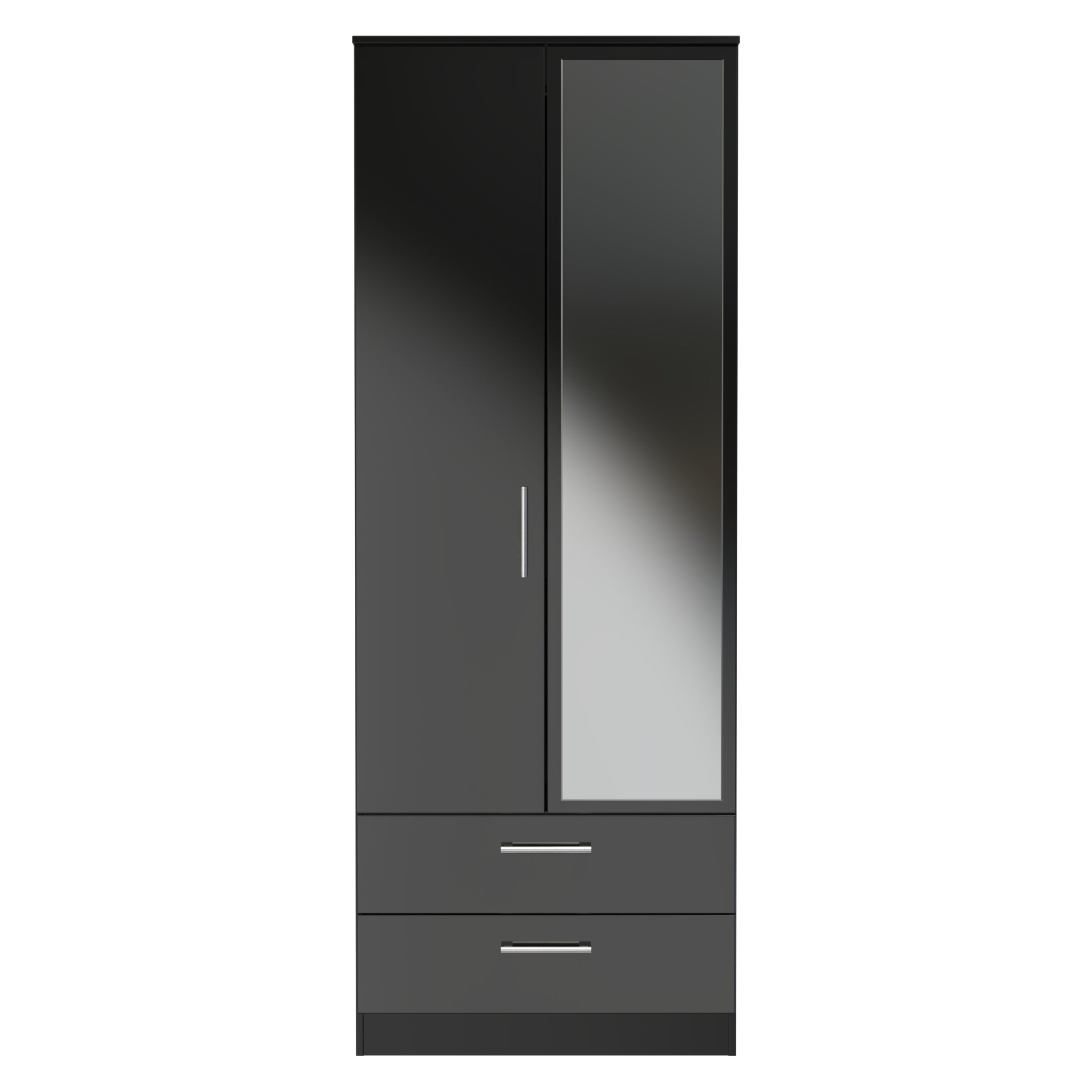 Denver Ready Assembled Wardrobe with 2 Doors and 2 Drawers with Mirror