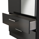 Denver Black Ready Assembled Wardrobe with 2 Doors and 2 Drawers with Mirror