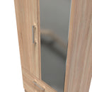 Denver Oak Ready Assembled Wardrobe with 2 Doors and 2 Drawers with Mirror