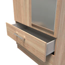 Denver Oak Ready Assembled Wardrobe with 2 Doors and 2 Drawers with Mirror