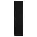 Denver Ready Assembled Wardrobe with 2 Doors and Mirror -  Black