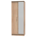 Denver Ready Assembled Wardrobe with 2 Doors and Mirror - Oak