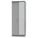 Denver Ready Assembled Wardrobe with 2 Doors and Mirror - Grey