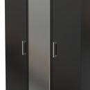 Denver Ready Assembled Wardrobe with Triple Mirror - Black