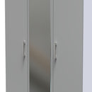 Denver Ready Assembled Wardrobe with Triple Mirror - Grey & White