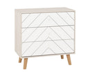 DIXIE 3 DRAWER CHEST - DUSTY GREY/WHITE
