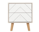 DIXIE 2 DRAWER BEDSIDE - DUSTY GREY/WHITE