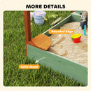 AIYAPLAY Wood Sandpit for Kids with Canopy for Garden, Beach, Green