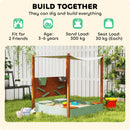 AIYAPLAY Wood Sandpit for Kids with Canopy for Garden, Beach, Green