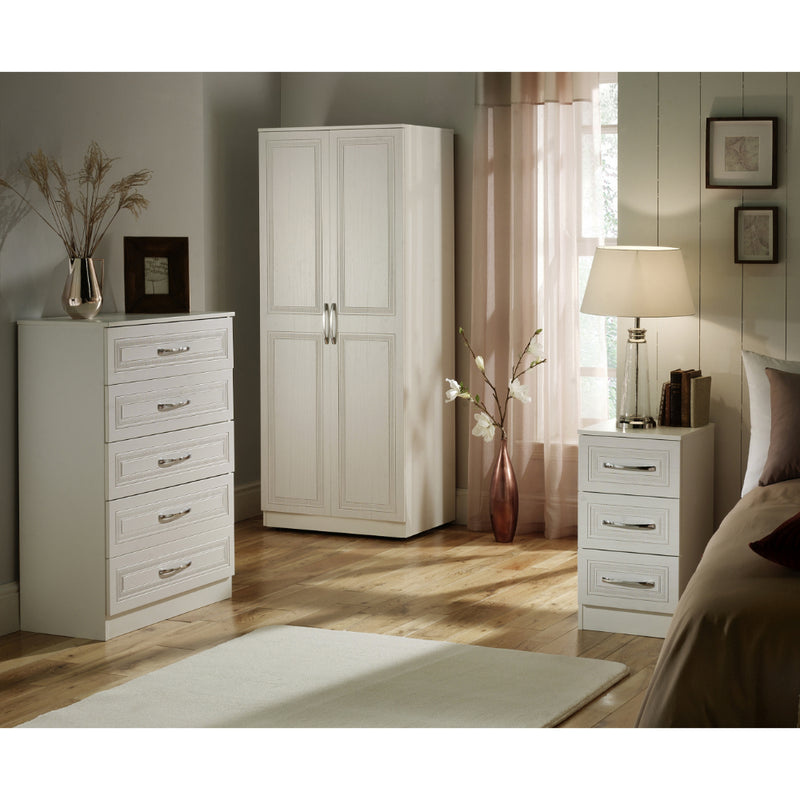 Dakar Ready Assembled Deep Chest of Drawers with 3 Drawers  - Signature White