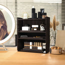 HOMCOM 4-Tier Desktop Organiser With Cable Management For Stationery - Oak/Dark Brown