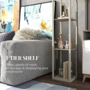 HOMCOM Modern Floor Lamp Light With 3 Shelves Fabric Lampshade