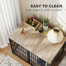 PawHut Dog Crate Furniture with Anti-Chew Resistant Mesh for Dogs - Walnut Brown