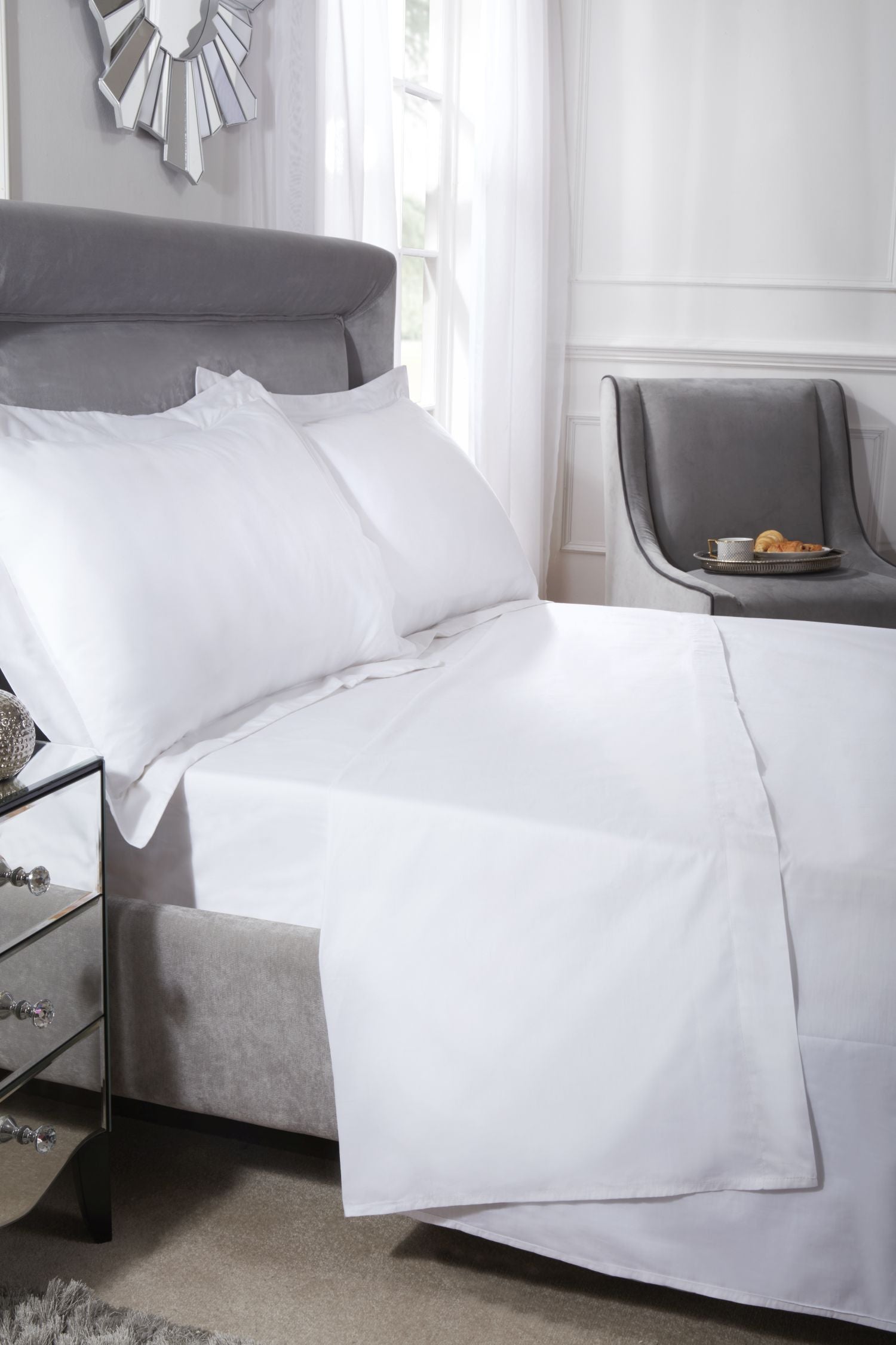 400 Thread Count Cotton - Extra Deep Fitted Sheet In White