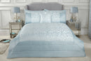Eden - Embellished Jacquard Quilted Bedspread Set in Duck Egg