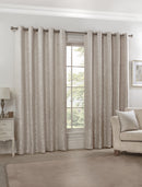 Eden - Lined Eyelet Jacquard Curtains in Cream