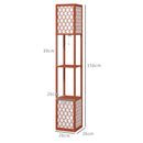 HOMCOM 2-Light Modern Floor Lamp with Shelves for Living Room, Bedroom, Brown