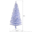 HOMCOM Artificial Fibre Optic Christmas Tree with Star Topper 6ft - White