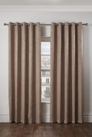 Regency - Elegant Woven Thermal Blackout Eyelet Curtains in Taupe