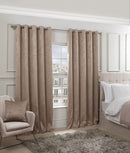 Regency - Elegant Woven Thermal Blackout Eyelet Curtains in Taupe