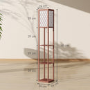 HOMCOM Modern Floor Lamp Light With 3 Shelves Fabric Lampshade