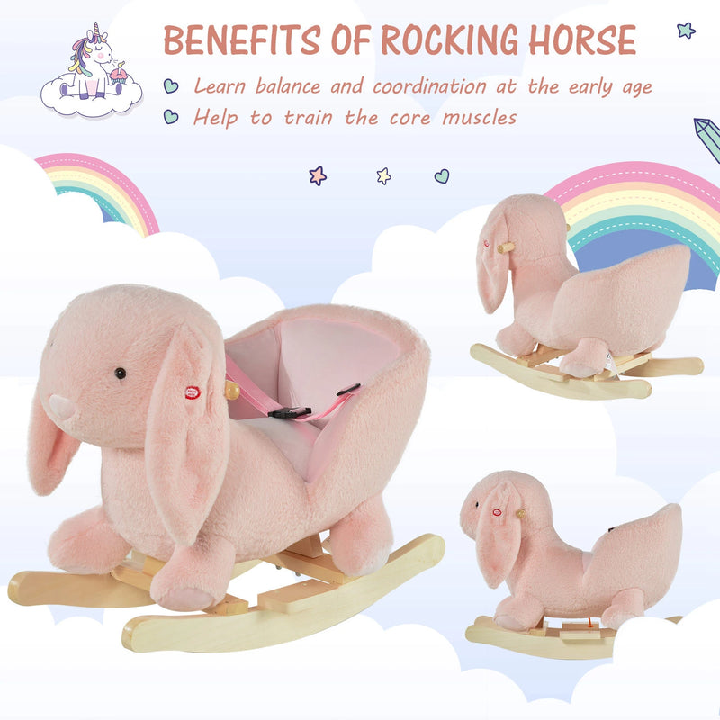HOMCOM  Children's Rocking Rabbit - Pink