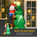 HOMCOM  Inflatable Christmas Tree 1.8m , LED Lighted with Santa Claus Dog Decoration