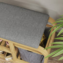 HOMCOM Shoe Rack Bench with Seat for Hallway, Entryway, Nature Wood Finish